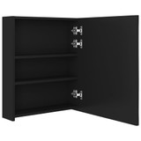 LED kupaonski ormarić s ogledalom crni 50 x 14 x 60 cm