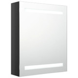 LED kupaonski ormarić s ogledalom sjajni crni 50 x 14 x 60 cm