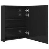 LED kupaonski ormarić s ogledalom sjajni crni 50 x 14 x 60 cm