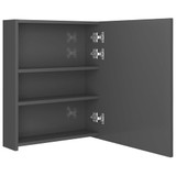 LED kupaonski ormarić s ogledalom sjajni sivi 50 x 14 x 60 cm