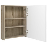 LED kupaonski ormarić s ogledalom bijeli/hrast 50 x 14 x 60 cm