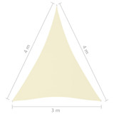 Jedro protiv sunca od tkanine Oxford trokutasto 3x4x4 m krem