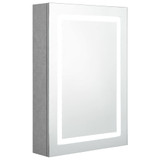 LED kupaonski ormarić s ogledalom siva boja betona 50x13x70 cm