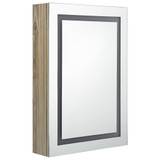 LED kupaonski ormarić s ogledalom boja hrasta 50 x 13 x 70 cm