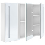 LED kupaonski ormarić s ogledalom 89 x 14 x 62 cm sjajni bijeli