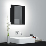 LED kupaonski ormarić s ogledalom crni 40 x 12 x 45 cm