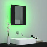 LED kupaonski ormarić s ogledalom crni 40 x 12 x 45 cm