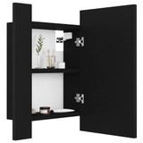 LED kupaonski ormarić s ogledalom crni 40 x 12 x 45 cm