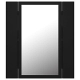 LED kupaonski ormarić s ogledalom crni 40 x 12 x 45 cm