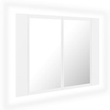 LED kupaonski ormarić s ogledalom bijeli 60 x 12 x 45 cm