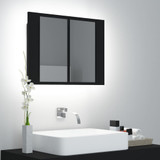 LED kupaonski ormarić s ogledalom crni 60 x 12 x 45 cm