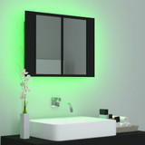 LED kupaonski ormarić s ogledalom crni 60 x 12 x 45 cm
