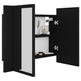 LED kupaonski ormarić s ogledalom crni 60 x 12 x 45 cm