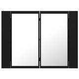 LED kupaonski ormarić s ogledalom crni 60 x 12 x 45 cm