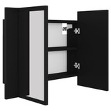 LED kupaonski ormarić s ogledalom crni 60 x 12 x 45 cm