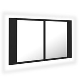 LED kupaonski ormarić s ogledalom crni 80 x 12 x 45 cm