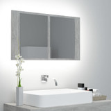 LED kupaonski ormarić s ogledalom siva boja betona 80x12x45 cm LED kupaonski ormarić s ogledalom siva boja betona 80x12x45 cm