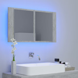 LED kupaonski ormarić s ogledalom siva boja betona 80x12x45 cm LED kupaonski ormarić s ogledalom siva boja betona 80x12x45 cm