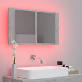 LED kupaonski ormarić s ogledalom siva boja betona 80x12x45 cm LED kupaonski ormarić s ogledalom siva boja betona 80x12x45 cm