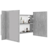 LED kupaonski ormarić s ogledalom siva boja betona 80x12x45 cm LED kupaonski ormarić s ogledalom siva boja betona 80x12x45 cm
