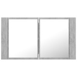 LED kupaonski ormarić s ogledalom siva boja betona 80x12x45 cm LED kupaonski ormarić s ogledalom siva boja betona 80x12x45 cm
