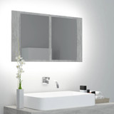 LED kupaonski ormarić s ogledalom siva boja betona 80x12x45 cm LED kupaonski ormarić s ogledalom siva boja betona 80x12x45 cm