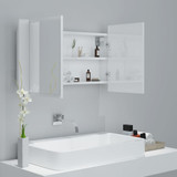 LED kupaonski ormarić s ogledalom sjajni bijeli 80x12x45 cm