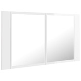 LED kupaonski ormarić s ogledalom sjajni bijeli 80x12x45 cm