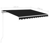 Automatska tenda na uvlačenje sa stupovima 3,5 x 2,5 m antracit