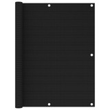 Balkonski zastor crni 120 x 500 cm HDPE