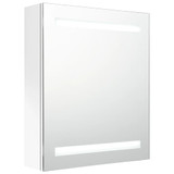 LED kupaonski ormarić s ogledalom sjajni bijeli 50 x 14 x 60 cm