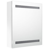 LED kupaonski ormarić s ogledalom sjajni bijeli 50 x 14 x 60 cm