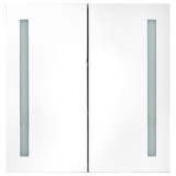 LED kupaonski ormarić s ogledalom sjajni crni 62 x 14 x 60 cm