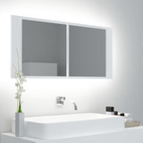 LED kupaonski ormarić s ogledalom bijeli 100 x 12 x 45 cm