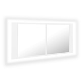 LED kupaonski ormarić s ogledalom bijeli 100 x 12 x 45 cm