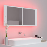 LED kupaonski ormarić s ogledalom bijeli 100 x 12 x 45 cm