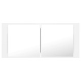 LED kupaonski ormarić s ogledalom bijeli 100 x 12 x 45 cm