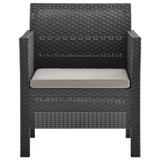 Vrtne stolice s jastucima 2 kom PP ratan antracit