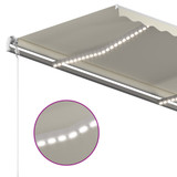 Tenda na ručno uvlačenje s LED svjetlima 450 x 300 cm krem