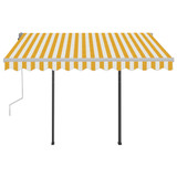 Tenda na ručno uvlačenje s LED svjetlima 3 x 2,5 m žuto-bijela