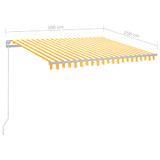 Tenda na ručno uvlačenje s LED svjetlima 3 x 2,5 m žuto-bijela