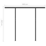 Tenda na ručno uvlačenje s LED svjetlima 3 x 2,5 m žuto-bijela