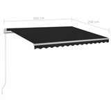 Tenda na ručno uvlačenje s LED svjetlima 3 x 2,5 m antracit