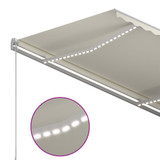 Tenda na ručno uvlačenje s LED svjetlima 3,5 x 2,5 m krem