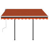 Tenda na ručno uvlačenje LED 3,5 x 2,5 m narančasto-smeđa