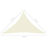 Jedro za zaštitu od sunca 160 g/m² krem 2,5 x 2,5 x 3,5 m HDPE