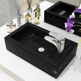 Umivaonik s otvorom pravokutni keramički crni 46x25,5x12 cm Umivaonik s otvorom pravokutni keramički crni 46x25,5x12 cm