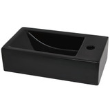 Umivaonik s otvorom pravokutni keramički crni 46x25,5x12 cm Umivaonik s otvorom pravokutni keramički crni 46x25,5x12 cm