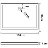 Pravokutna ABS tuš-kada crna 80 x 110 cm Pravokutna ABS tuš-kada crna 80 x 110 cm