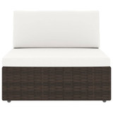 9-dijelna vrtna garnitura od poliratana smeđa